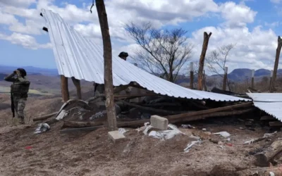 Decomisan armas, drogas y destruyen 2 campamentos en Escuinapa.